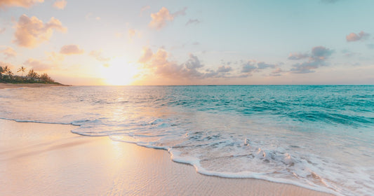 Beautiful sandy beach with waves - perfect for testing sandcastle conditions