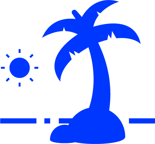 Palm Tree and Sun at the Beach