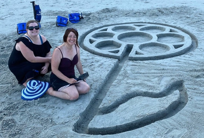 Sand flower sculpture