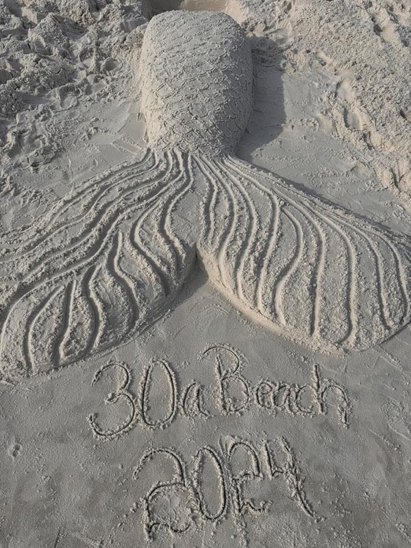 Mermaid tail sculpture at 30a Beach